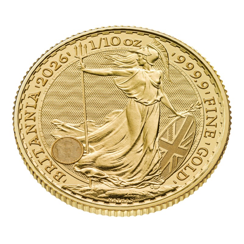 GRANDE BRETAGNE 10 Livres Or 1/10 once Britannia 2026