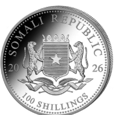 SOMALIE 100 Shillings Argent 1 Once Eléphant 2026