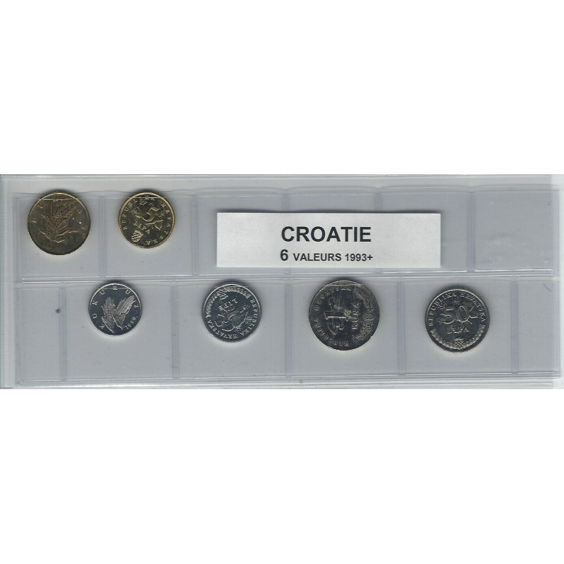 Croatie série de 6 pièces de monnaie