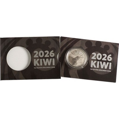 NOUVELLE ZELANDE 1 Dollar Argent 1 Once Kiwi Spécimen 2026 ⏰