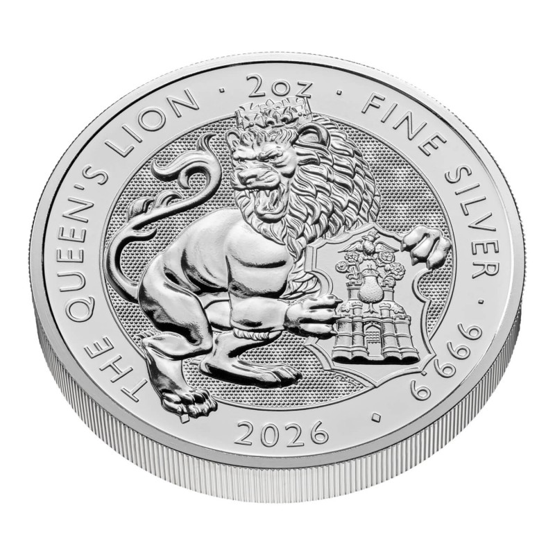 GRANDE BRETAGNE 5 Livres Argent 2 onces Tudor Beasts le Lion de la Reine 2026 ⏰