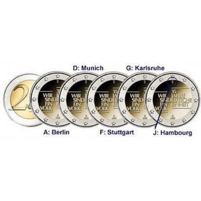 ALLEMAGNE 5 x 2 Euro 35 Ans...