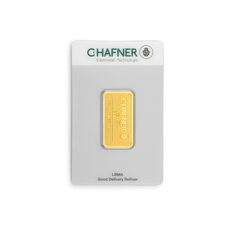 Lingot scellé C Hafner 1/4 Once Or ⏰