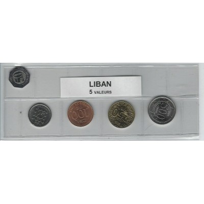 Liban série de 5 pièces de monnaie
