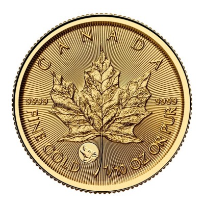 CANADA 5 Dollars Or 1/10 Once Maple Leaf Marque Loup 2026 ⏰