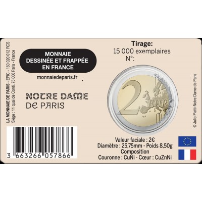FRANCE 2 Euro BU Notre-Dame de Paris 2025