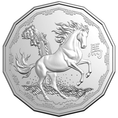 RAM AUSTRALIE 50 Cents tétradécagone Année du Cheval 2026 ⏰