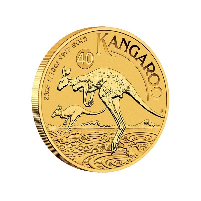 AUSTRALIE 15 dollars Or 1/10 once Kangourou 2026 ⏰