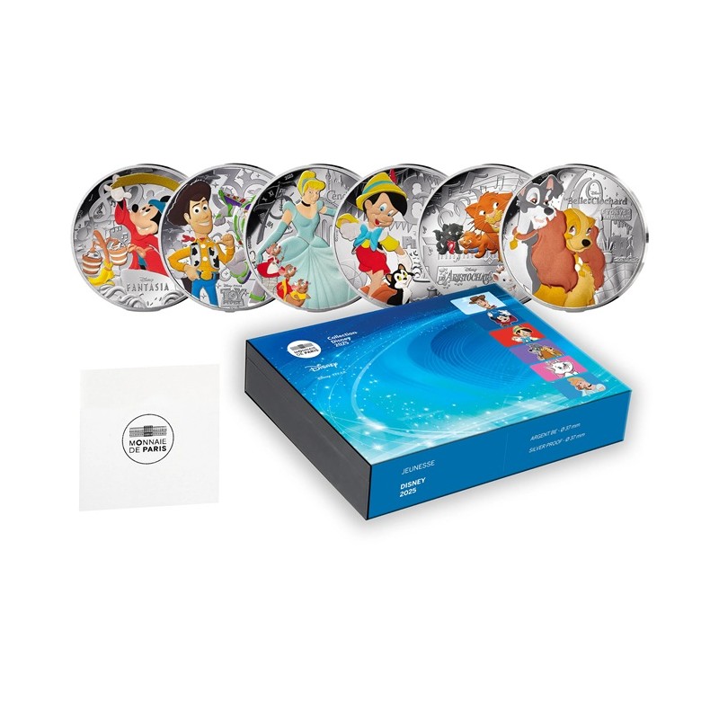 FRANCE 6 x 10 Euro Argent Classiques Disney 2025 BE