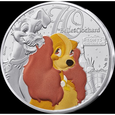 FRANCE 10 Euro Argent Classiques Disney la Belle et le Clochard 2025