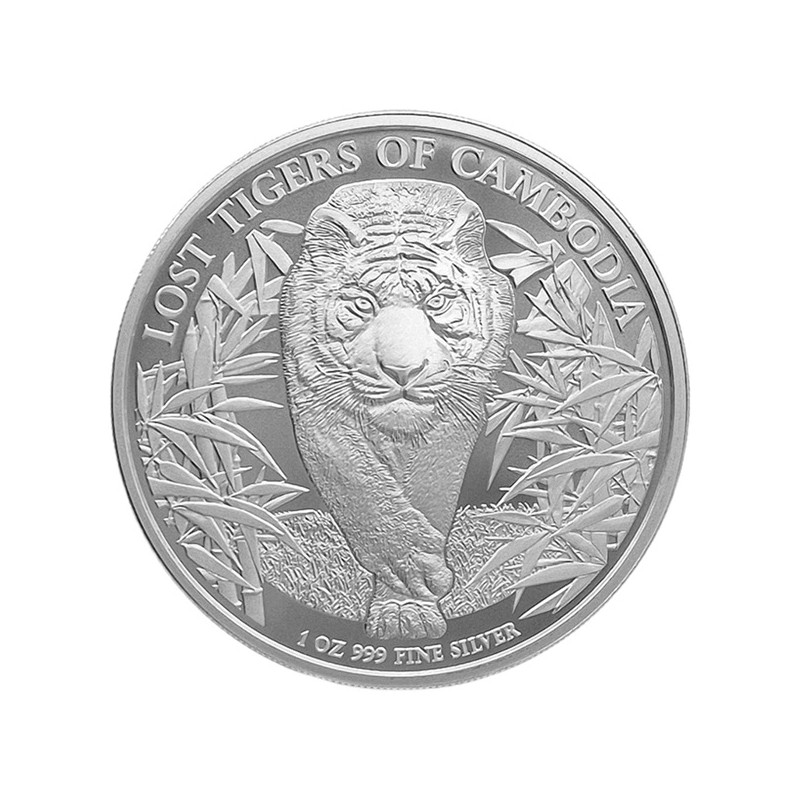 CAMBODGE 3 000 Riels Argent 1 Once Tigres Disparus 2026 ⏰