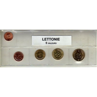 Lettonie série de 5 pièces de monnaie