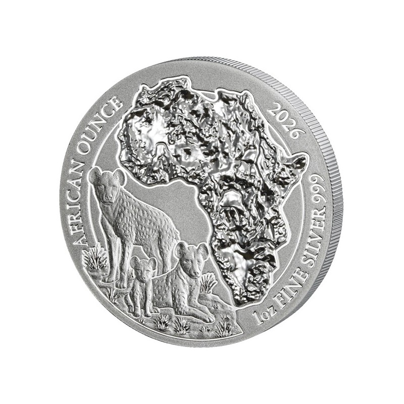 RWANDA 50 RWF Argent 999/1000 1 Once Hyène tachetée 2026