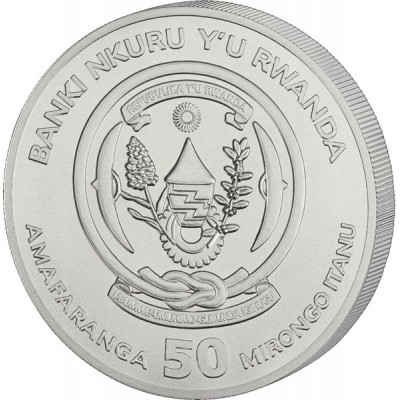 RWANDA 50 RWF Argent 999/1000 1 Once Hyène tachetée 2026