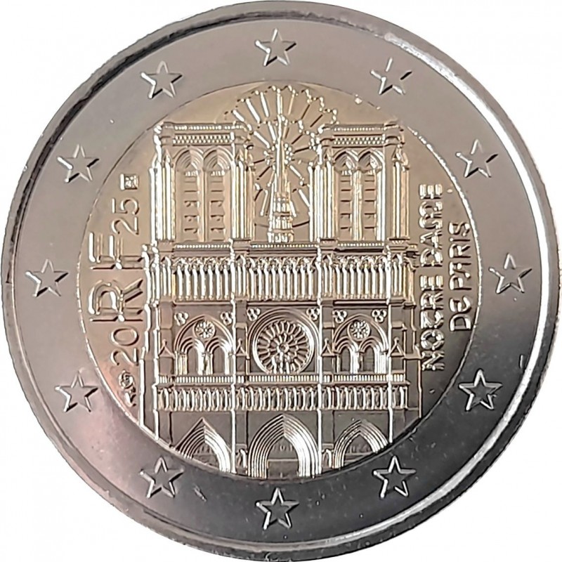 FRANCE 2 Euro commémorative Notre Dame de Paris 2025 UNC
