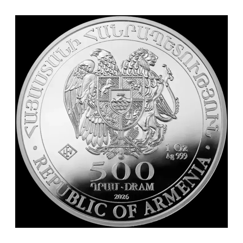ARMENIE 500 Dram Argent 1 Once Arche de Noé 2026