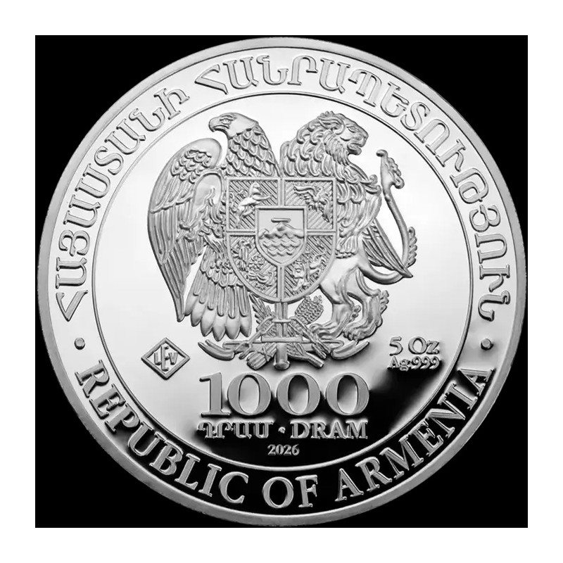 ARMENIE 1 000 Drams Argent 5 onces 2026