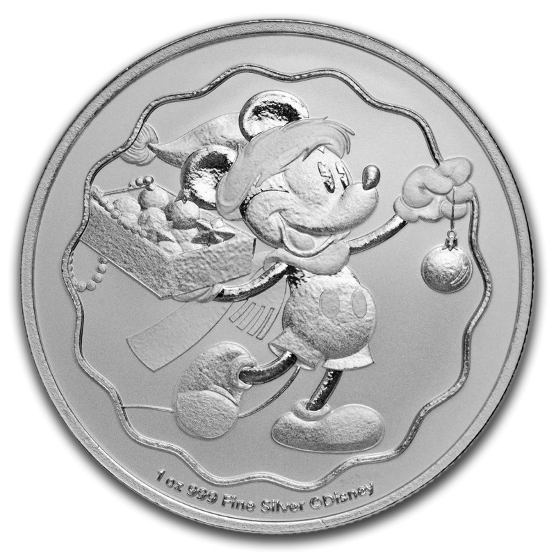 NIUE 2 Dollars Argent 1 Once Noel Disney Mickey 2025 ⏰