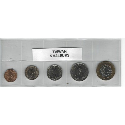 Taiwan série de 5 pièces de monnaie