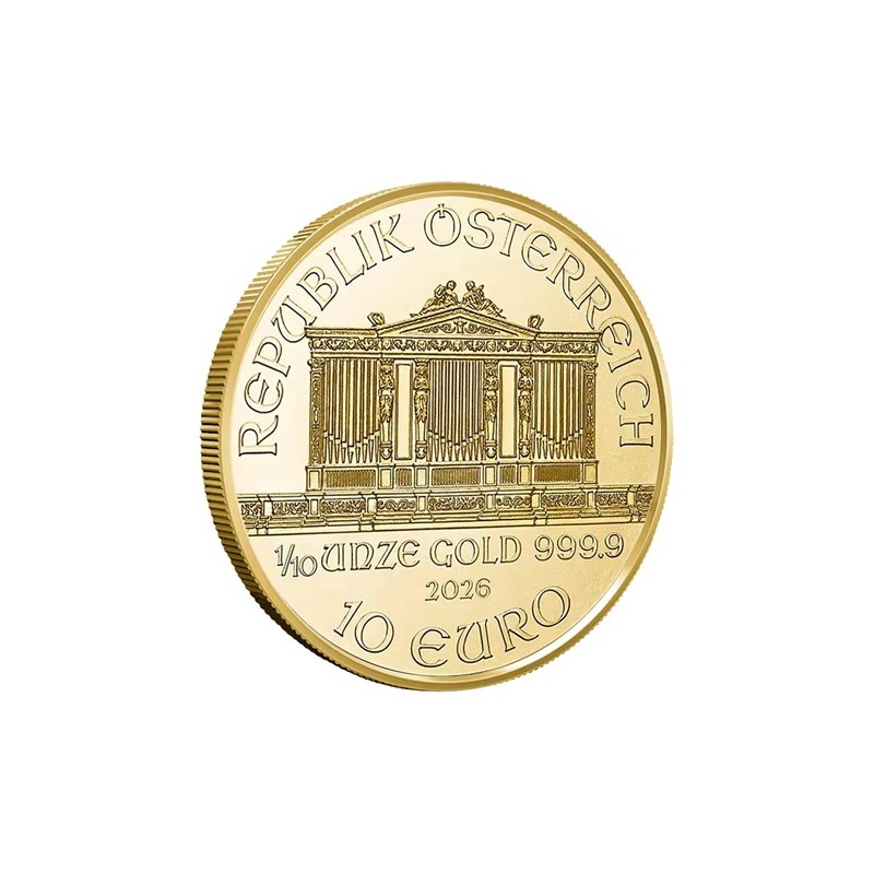AUTRICHE 10 Euro Or 1/10 Once Philarmonique 2026 ⏰
