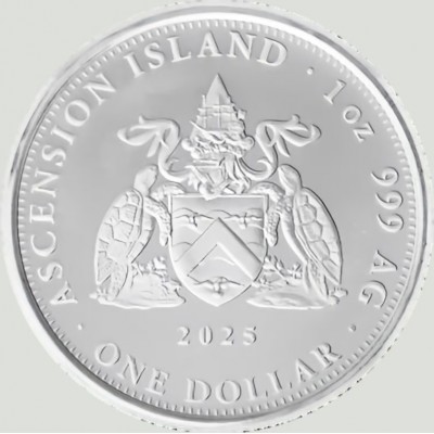 ILE DE L'ASCENSION 1 Dollar Argent 1 Dollar Voilier 2025