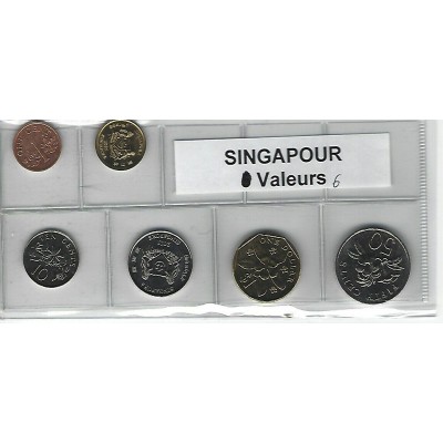 Singapour série de 6 pièces de monnaie