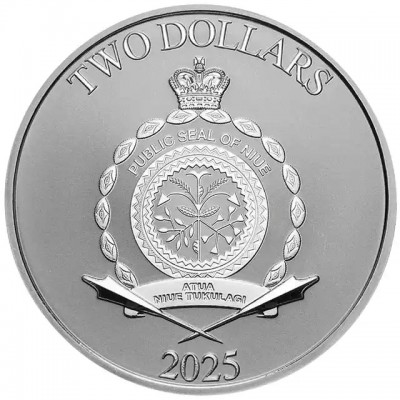 NIUE 2 Dollars Argent 1 Once Princesse Leia 2025 ⏰