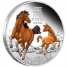 AUSTRALIE 8 Dollars Argent 5 Onces Couleur Année du Cheval 2026