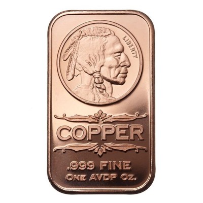 Lingot Cuivre 1 Once Tête...