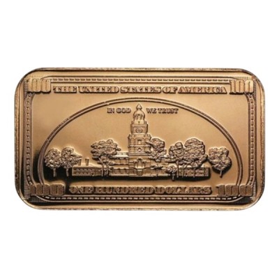 Lingot Cuivre 1 Once Billet 100 Dollars