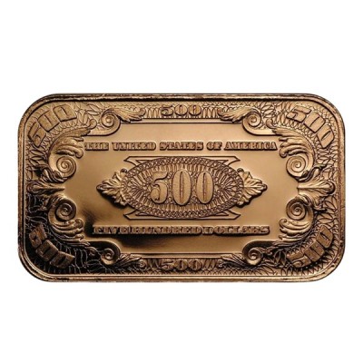 Lingot Cuivre 1 Once Billet 500 Dollars