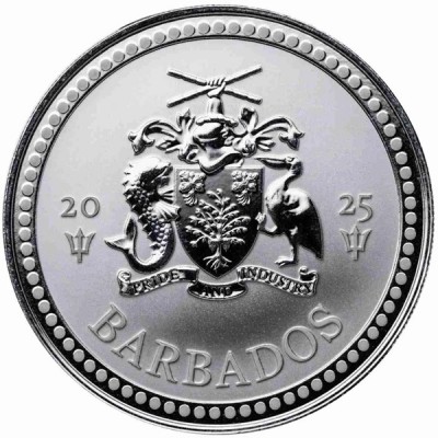 BARBADE 1/2 Dollar Argent 1 Once Trident 2025