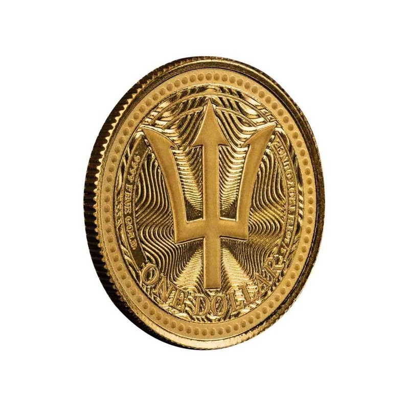 BARBADE 1 Dollar Or 1/10 Once Trident 2025 ⏰