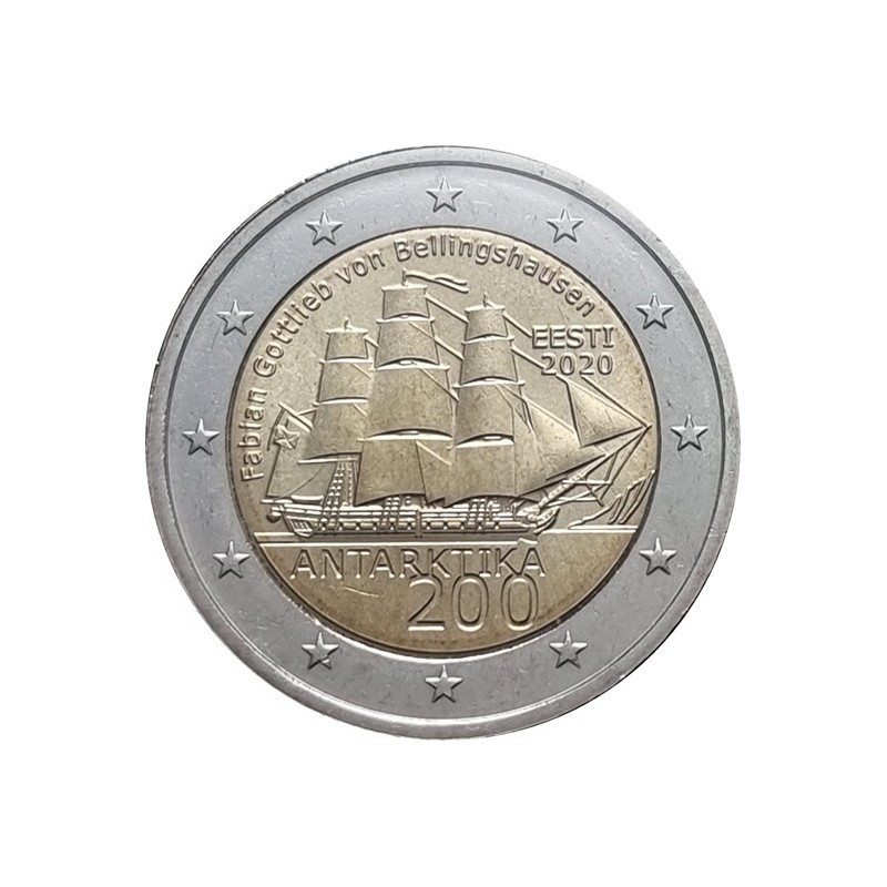 ESTONIE 2 Euro 200 ans Découverte de l'Antarctique 2020