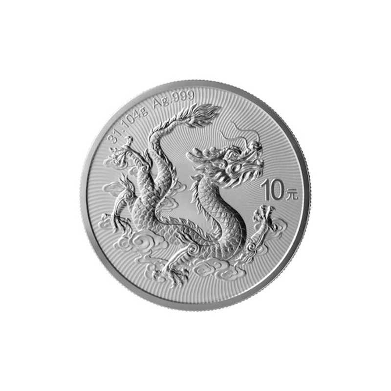 CHINE 10 Yuan Argent 1 Once Dragon chinois 2026