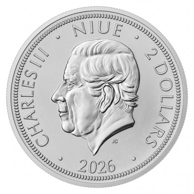 NIUE 2 Dollars Argent 1 Once Lion Tchèque 2026 ⏰