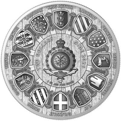 NIUE 2 Dollars Argent 1 Once Sir Perceval 2026 ⏰