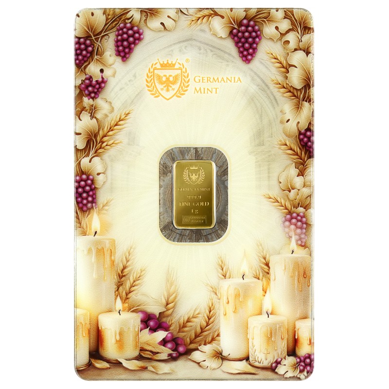 Germania Mint Lingotin Or 1 Gramme 999/1000 Première Communion II ⏰