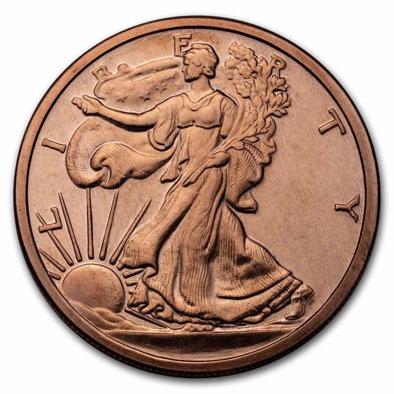 Médaille Cuivre 1 Once Liberté en marche