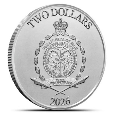 NIUE 2 Dollars Argent 1 Once Star Wars Dark Vador 2026 ⏰