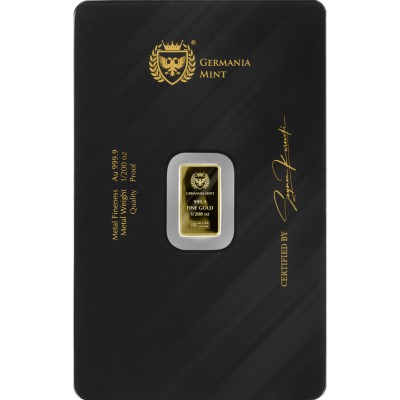 Germania Mint Lingotin Or 1/200 Once 999/1000 ⏰