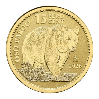 ESPAGNE 15 Cent Or 1/10 Once Ours Brun 2026