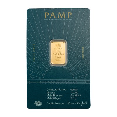 PAMP Lingot Or 2,5 gr Dame de la Liberté