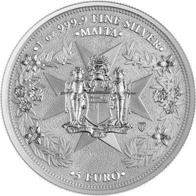 MALTE 5 Euro Argent 1 Once Aigle doré 2026 ⏰