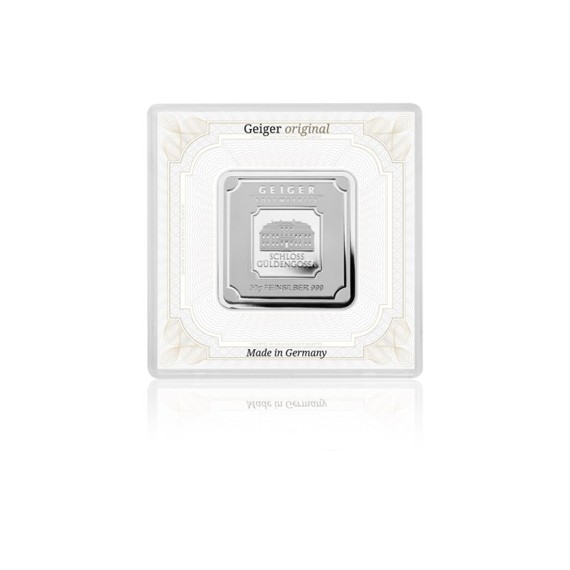 LINGOT ARGENT 50 GRAMMES 999/1000 GEIGER