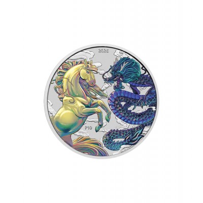 AUSTRALIE 1 Dollar Argent Opalite 1 Once Cheval et Dragon 2026 ⏰