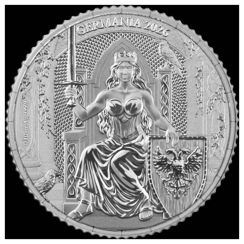 Médaille 1 Mark argent 1/10 Once Germania 2026 ⏰