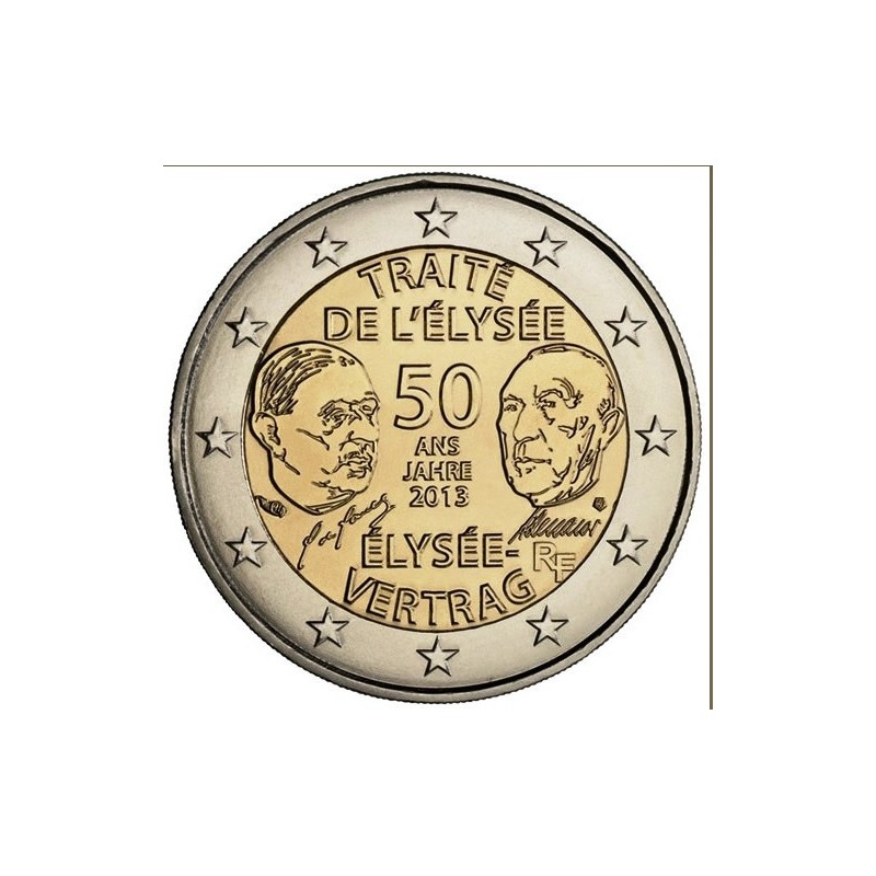 FRANCE 2 Euros 50 ans du Traité de l'Elysée 2013 UNC