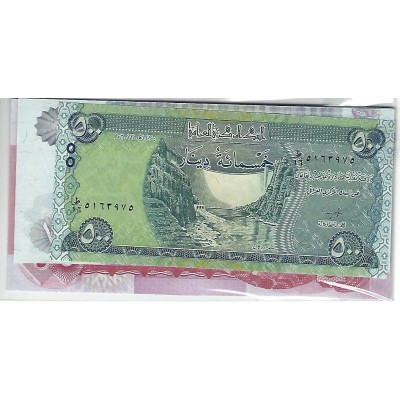 Lot de 10 billets de Banque neufs d'Irak tous différents