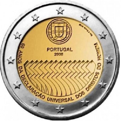 PORTUGAL 2 Euro Commémorative 2008 Droits de l'Homme UNC